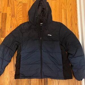 OnlyNY snorkel puffer down jacket- blue/black gradient